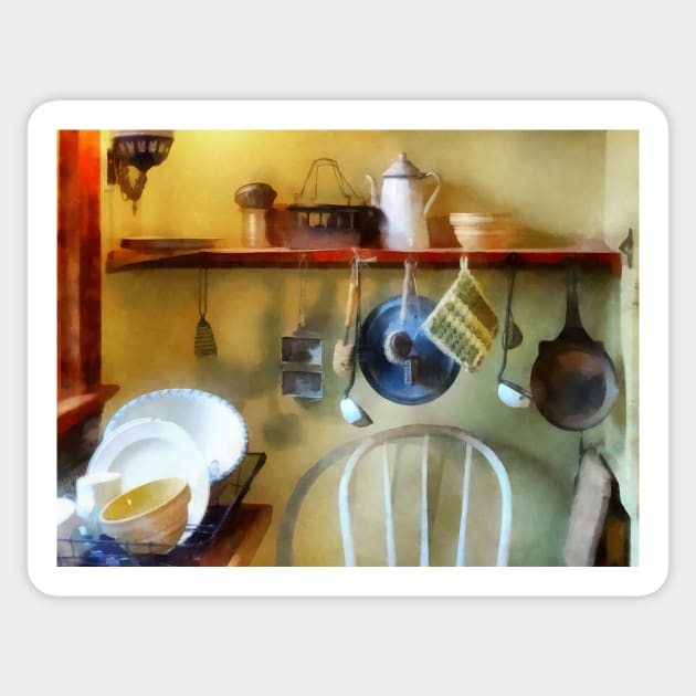 Kitchens - 19th Century Farm Kitchen Sticker by SusanSavad